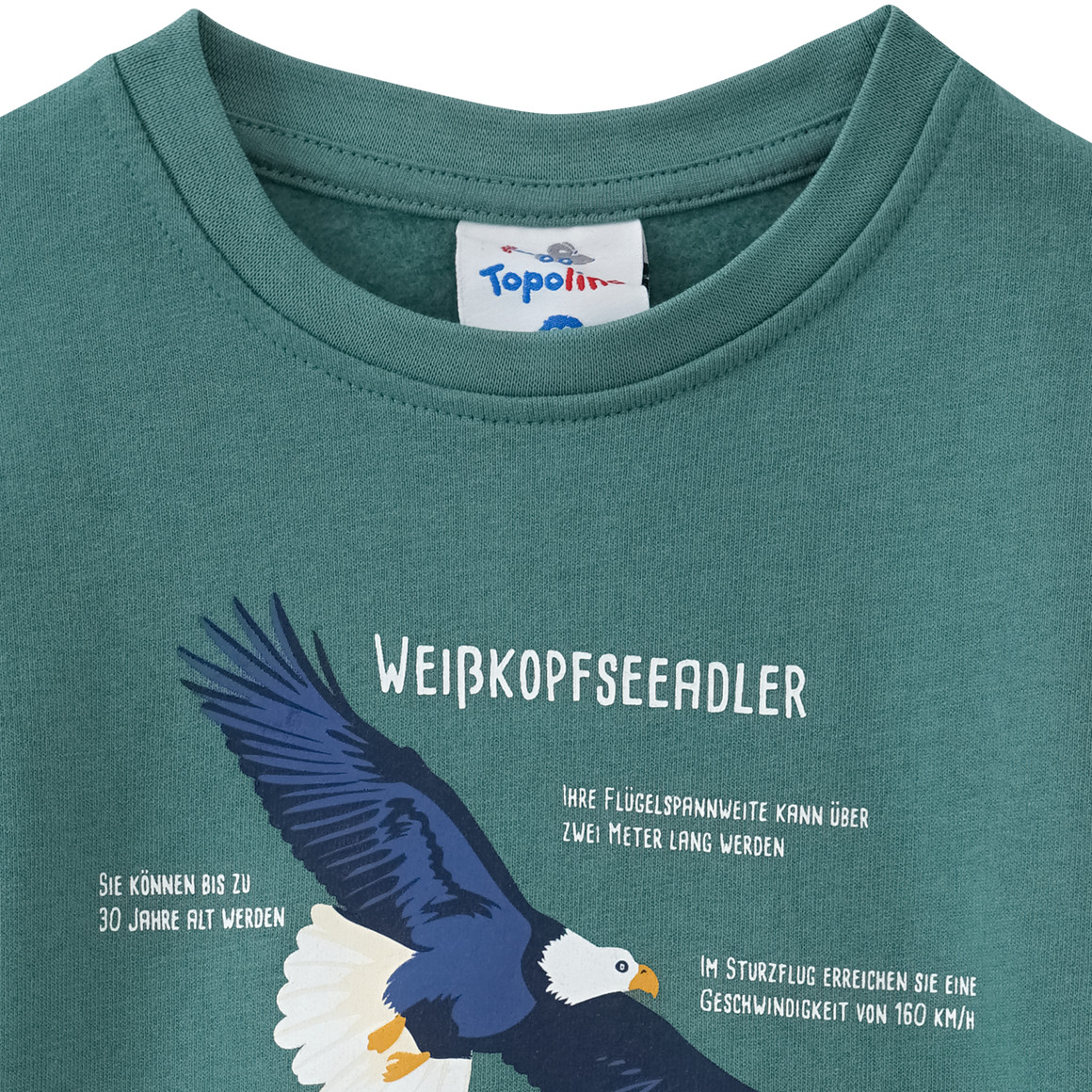 Kinder Sweatshirt mit Weißkopfseeadler-Motiv