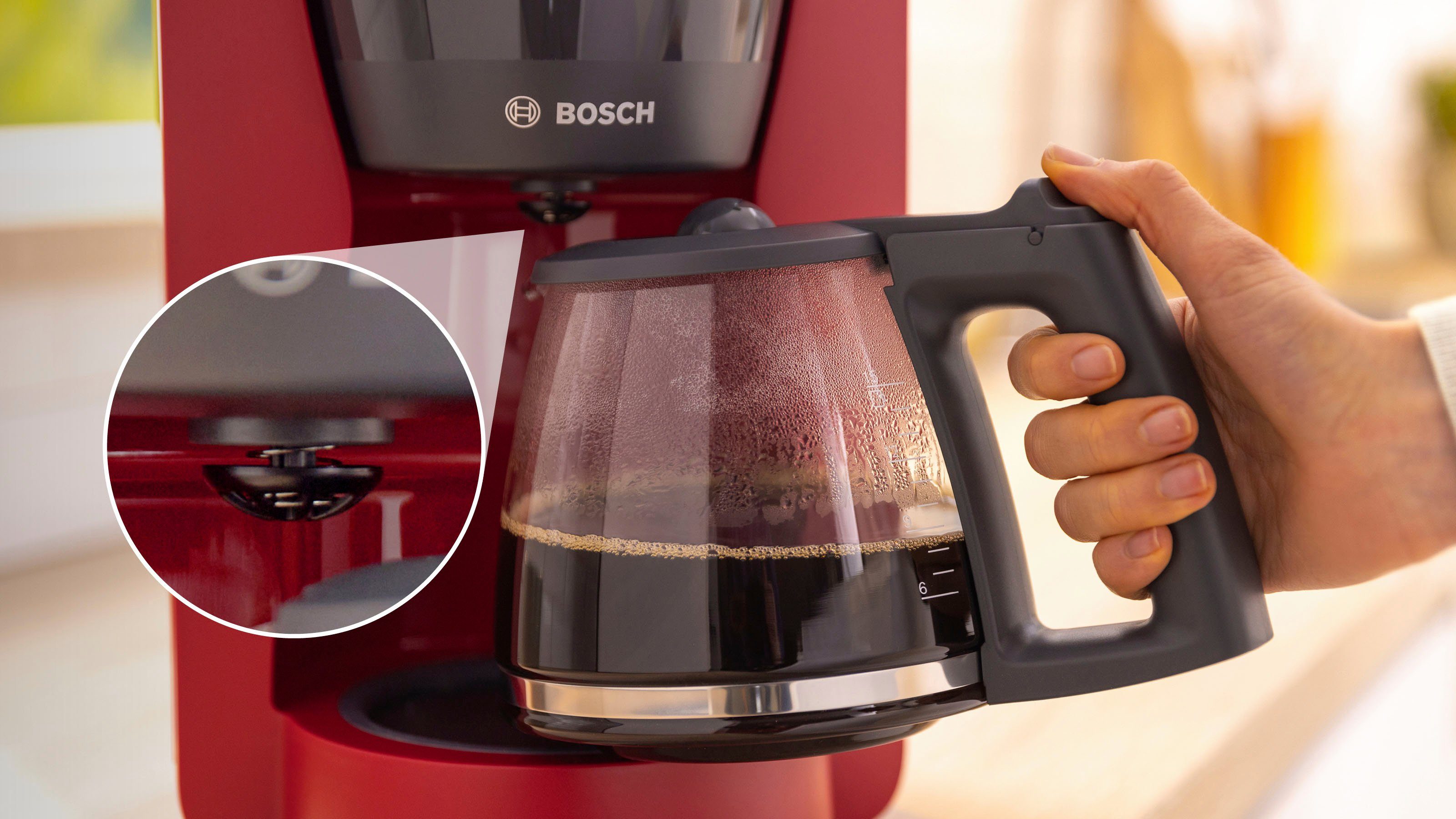 BOSCH Filterkaffeemaschine MyMoment TKA3M134, 1,25l Kaffeekanne, Papierfilter 1x4, 60min Warmhaltefunktion, Aroma intense, Entkalkungsprogramm, 1200 W