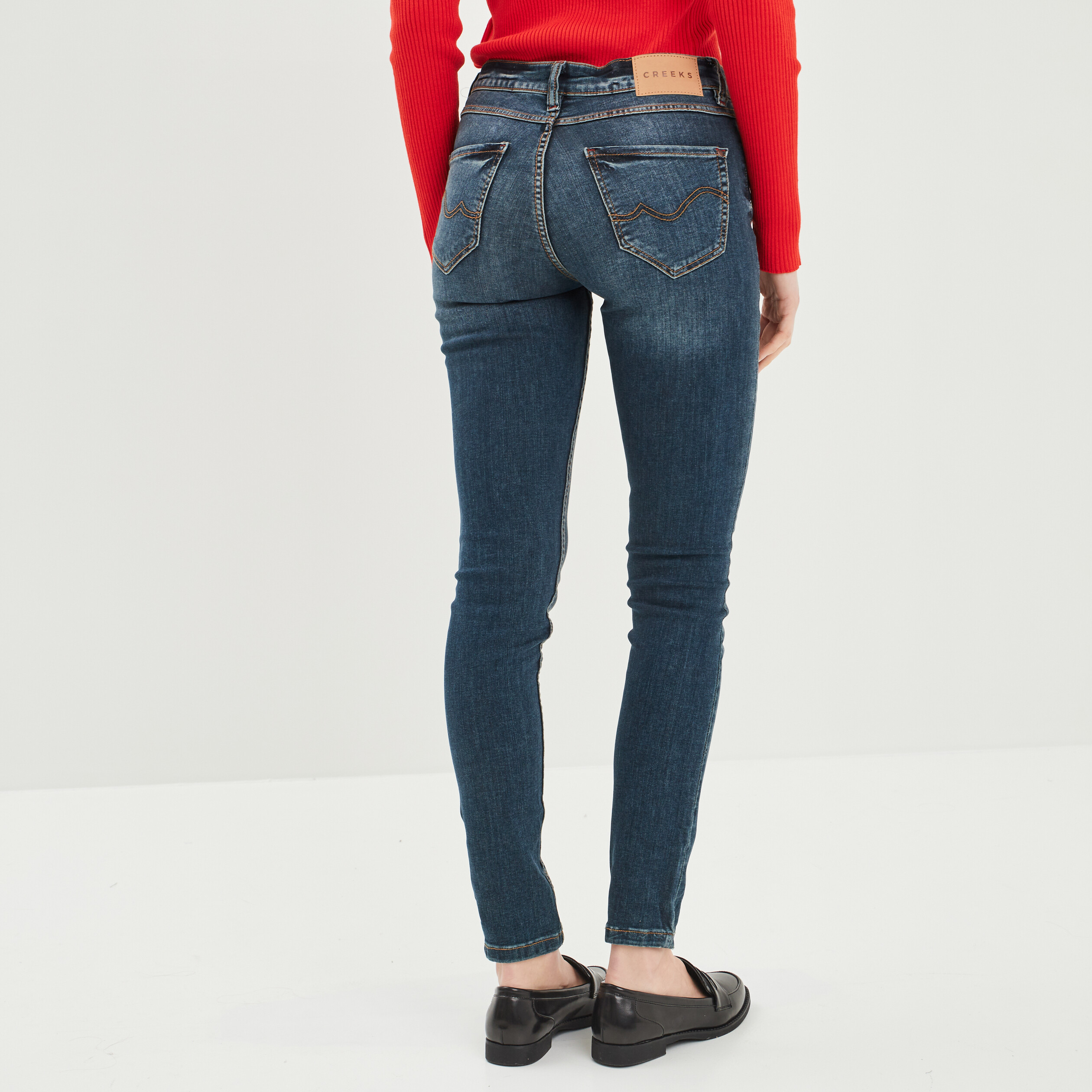 Jeans skinny délavé Creeks denim dirty femme | La Halle