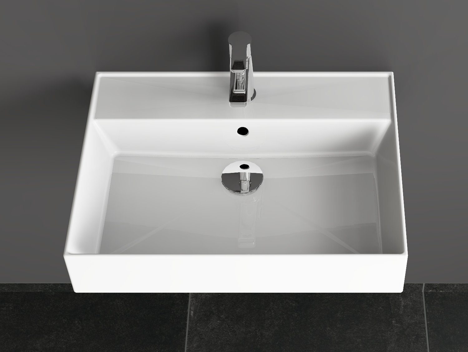 Aqua Bagno Waschbecken Aqua Bagno Loft Air Design Keramik Waschbecken 60 (Packung)
