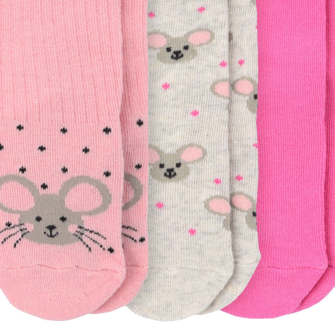 3 Paar Baby Socken mit Maus-Motiv