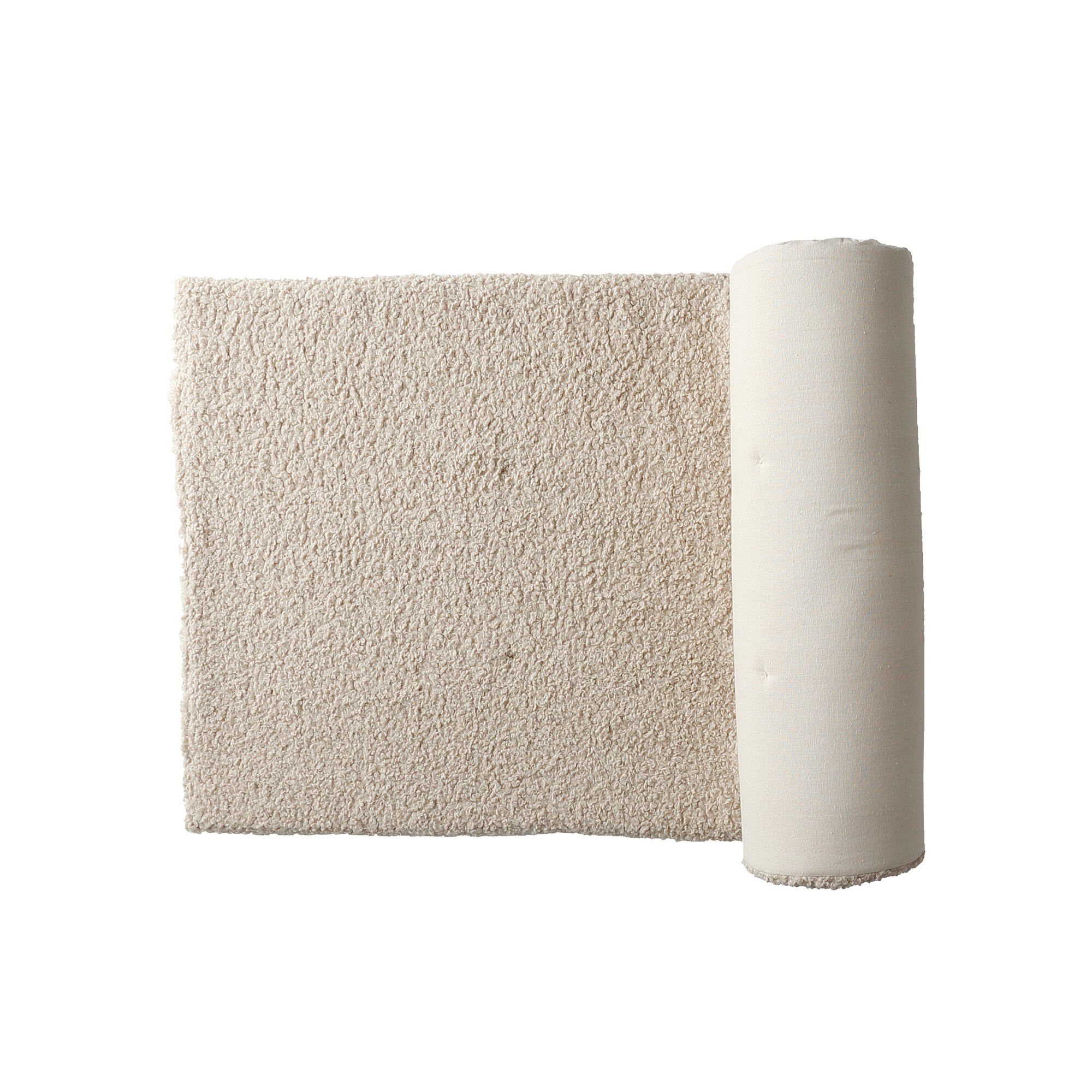 Long coussin de canapé en bouclette sherpa moutonnée