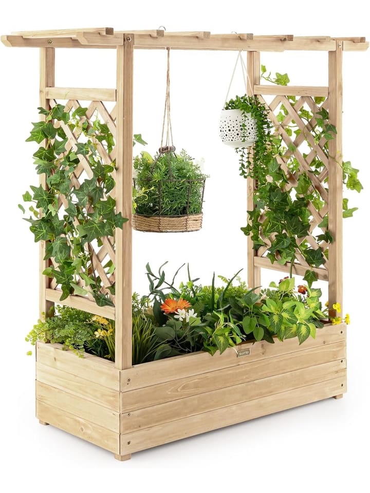COSTWAY Blumenkasten-Pflanzleiter in Hellbraun günstig kaufen onesize