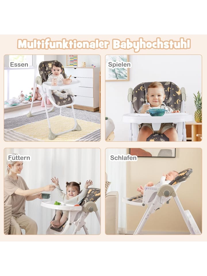 COSTWAY 6 in 1 Hochstuhl 6-36 Monate in Braun günstig kaufen onesize