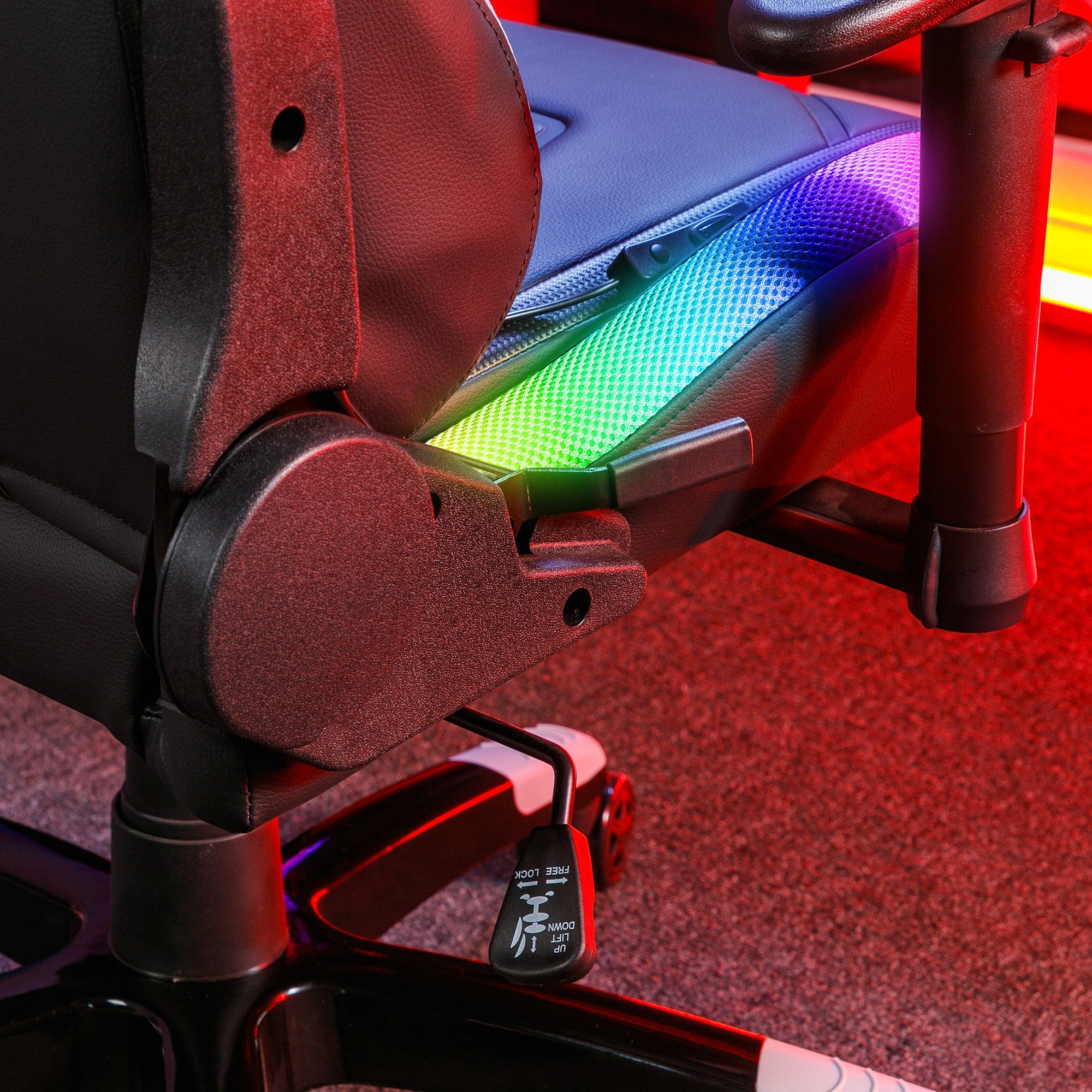 X Rocker Gaming-Stuhl Agility Compact RGB Bürostuhl für Kinder & Teenager mit Beleuchtung