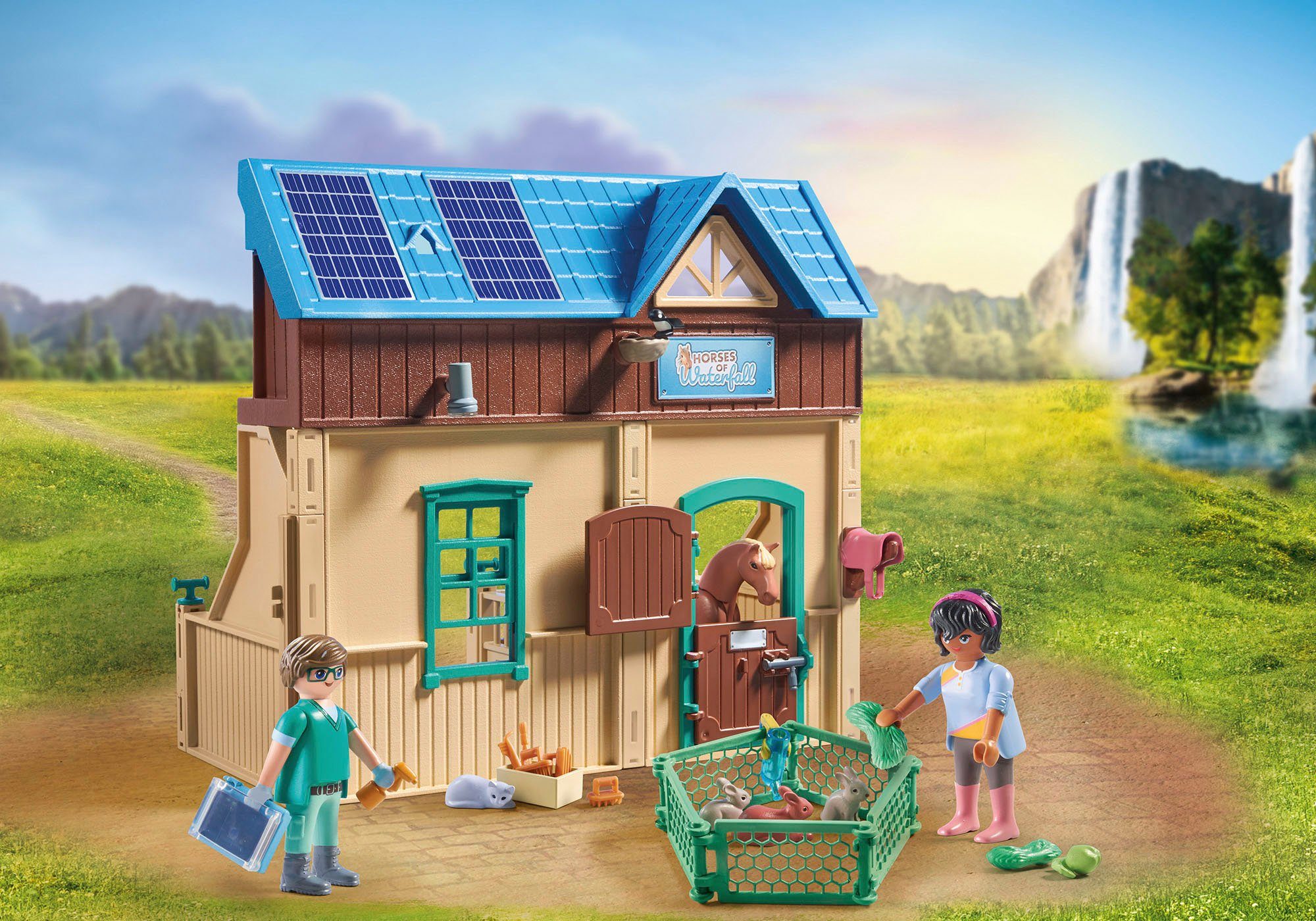 Playmobil® Konstruktions-Spielset Reittherapie & Tierarztpraxis (71352), Horses of Waterfall, (164 St)