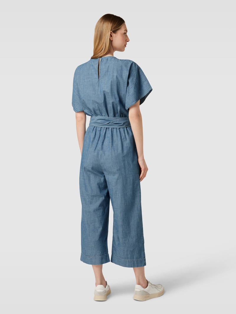 Jumpsuit aus Baumwolle mit Bindegürtel Modell 'LIGIANA' in jeans