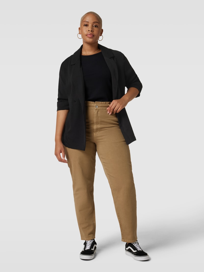 PLUS SIZE Blazer mit Reverskragen Modell 'KIA' in schwarz