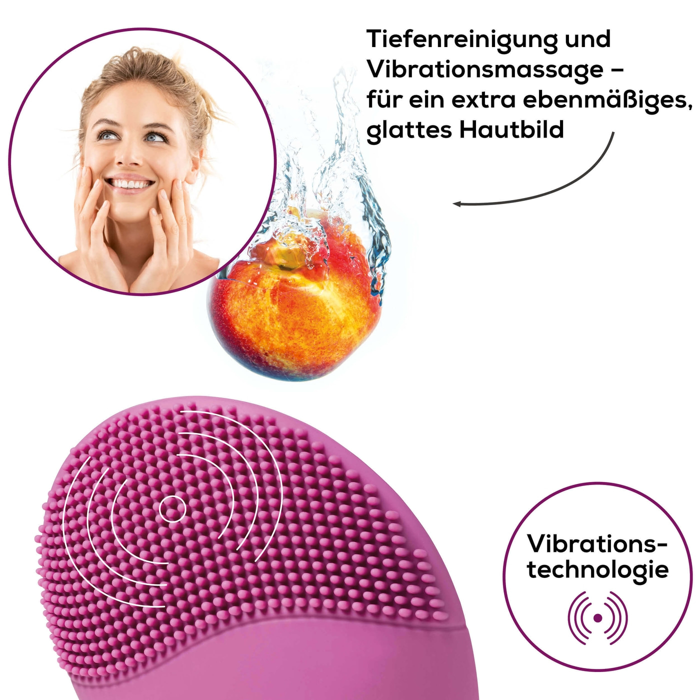 Beurer Gesichtsbürste FC 49-2-in-1 Funktion Gesichtsbürste mit porentiefer Reinigung & Massage