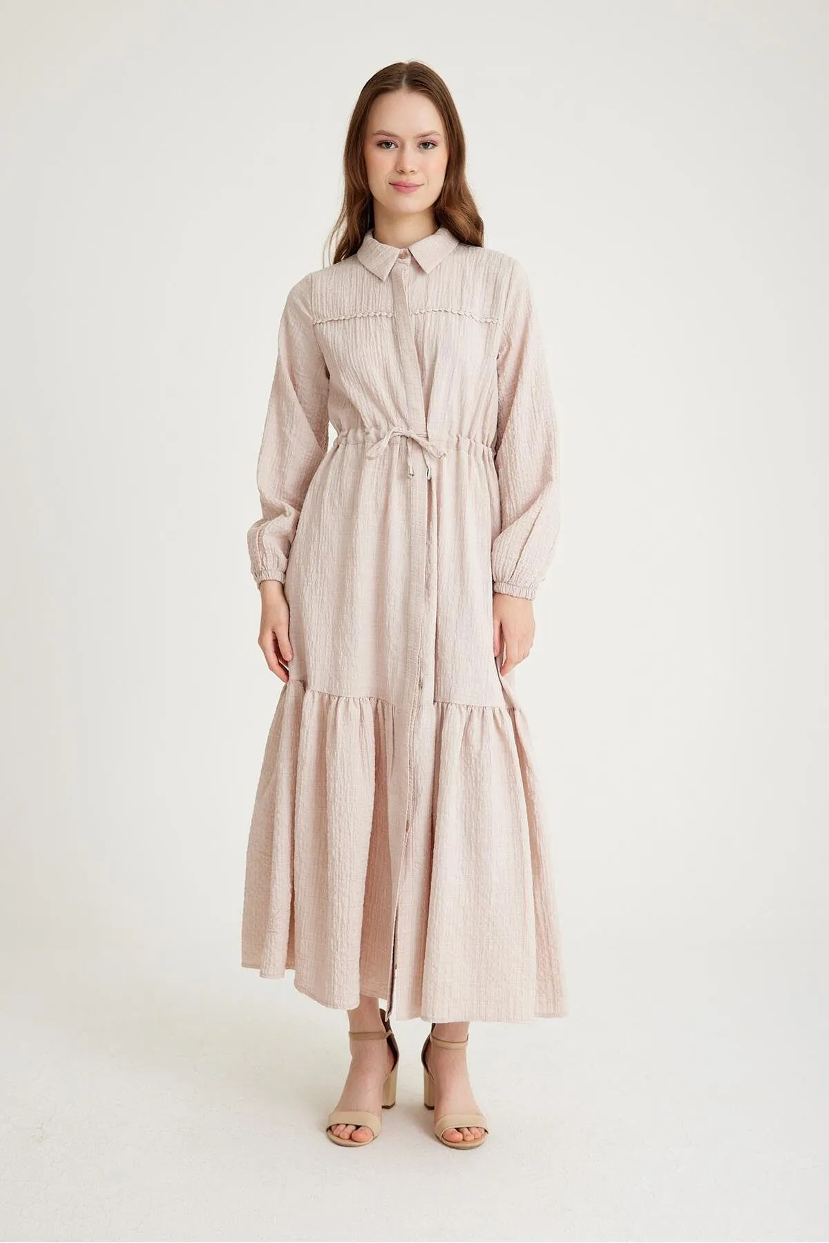 Olcay  Kleid - Beige - A-Linie
