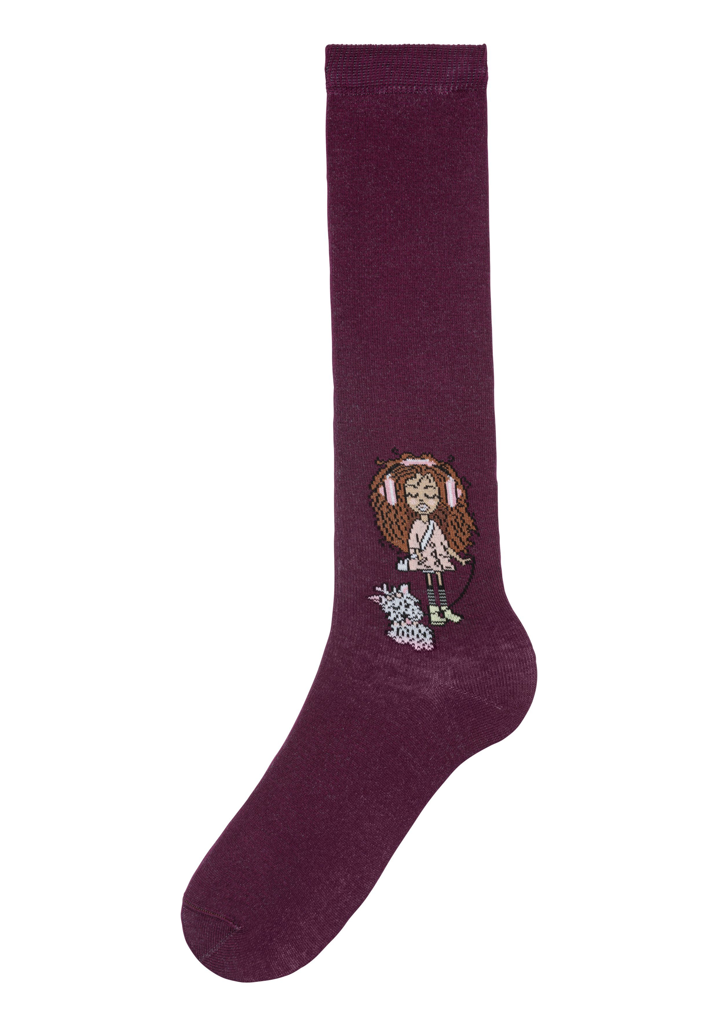 H.I.S Kniestrümpfe (5-Paar) mit eingestricktem Motiv