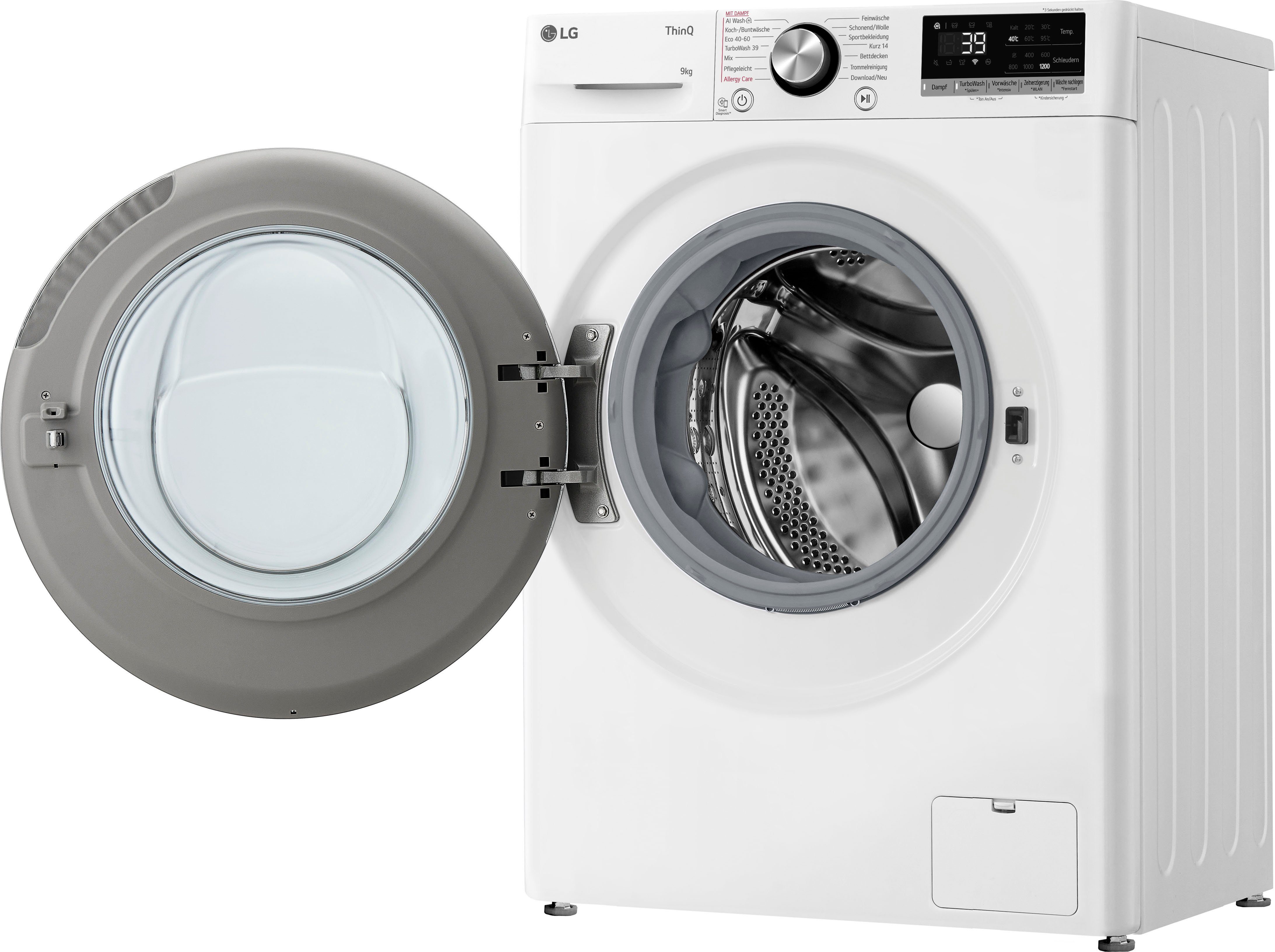 LG Waschmaschine F2V7SLIM9, 9 kg, 1200 U/min, Raumsparer: nur 53,5 cm tief