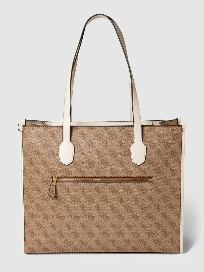 Tote Bag mit Label-Print Modell 'SILVANA GIRLFRIEND' in taupe