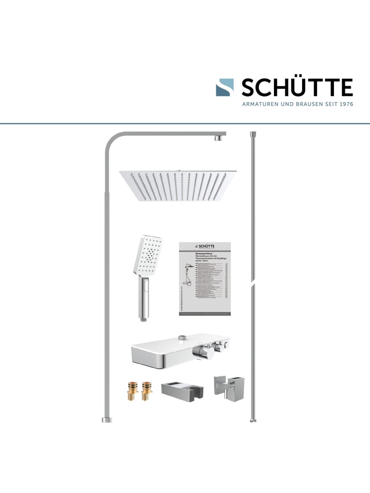 Schütte Duschset OCEAN in Chrom/Weiß, mit Thermostat - (L) 55 x (B) 35 x (H) 120 cm günstig kaufen onesize