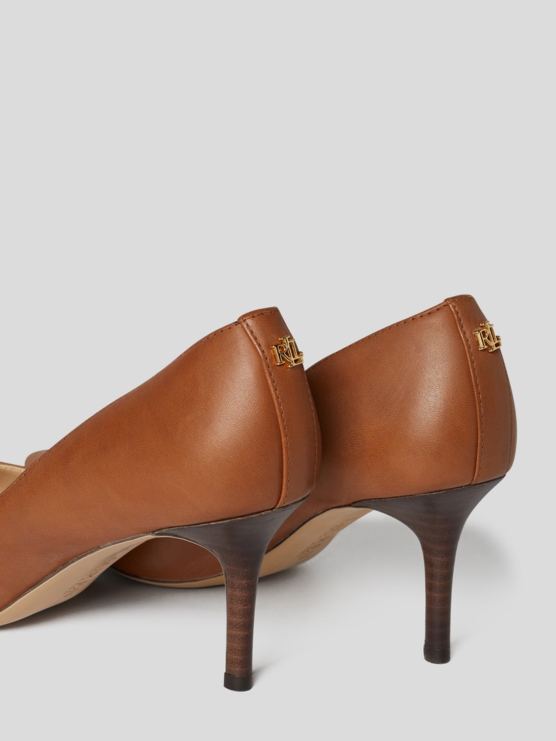 Pumps aus Leder in cognac