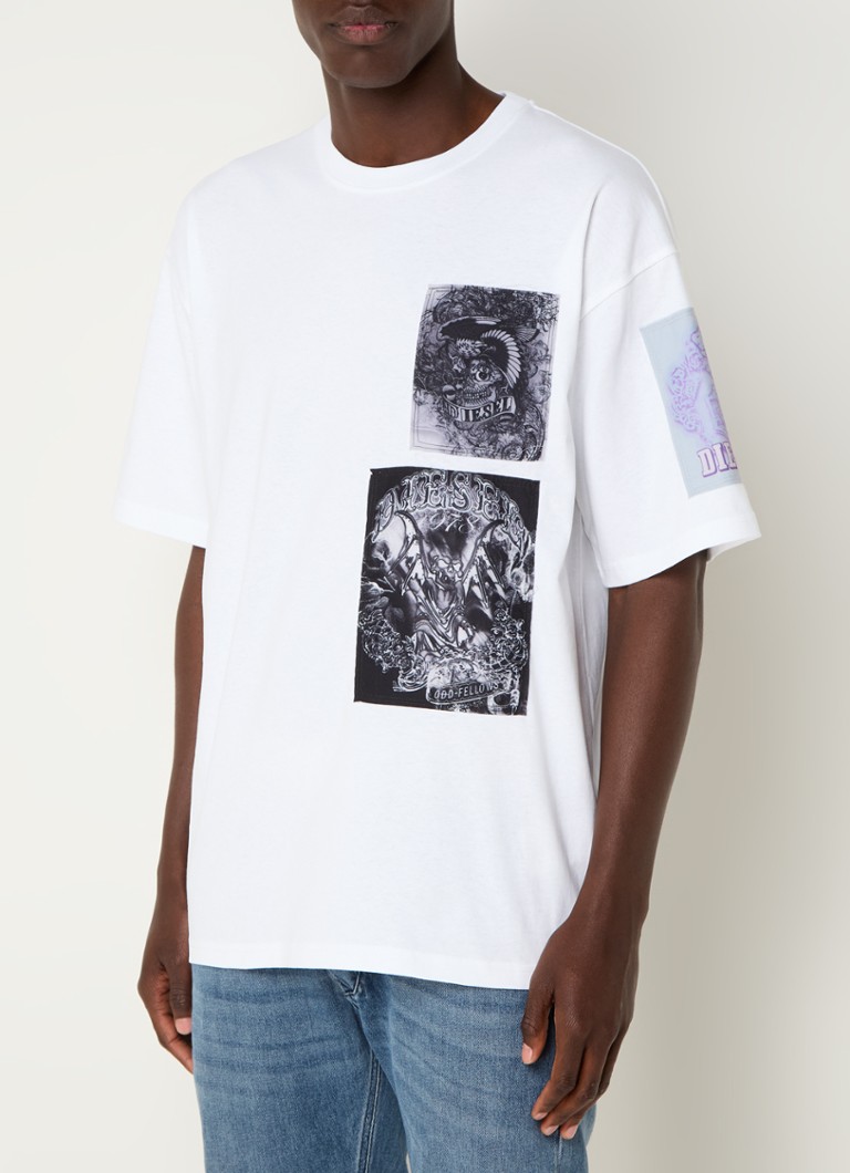 Tricou Diesel cu logo și imprimeu pe spate.