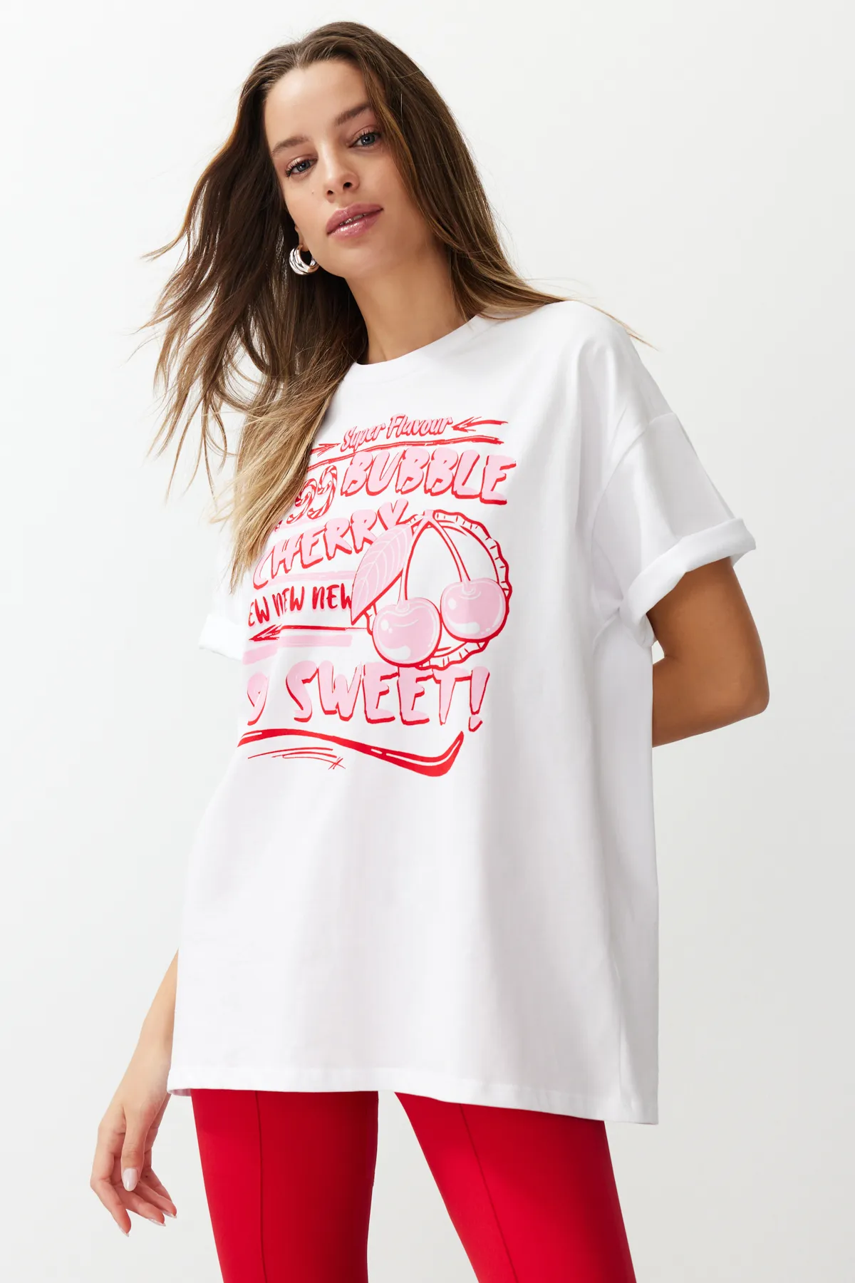 Trendyol Collection  T-Shirt - Weiß - Oversized