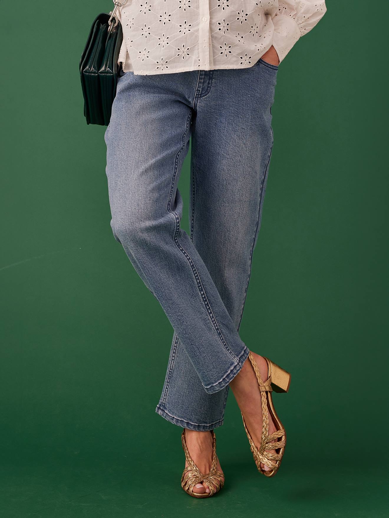 Envie de Fraise Gerade Umstandsjeans mit Seamless-Bund ENVIE DE FRAISE Oeko-Tex - gebleicht