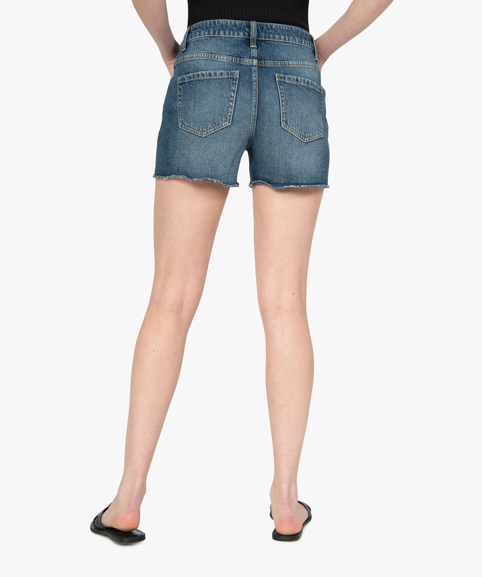 Short femme en jean aspect usé stone | GEMO