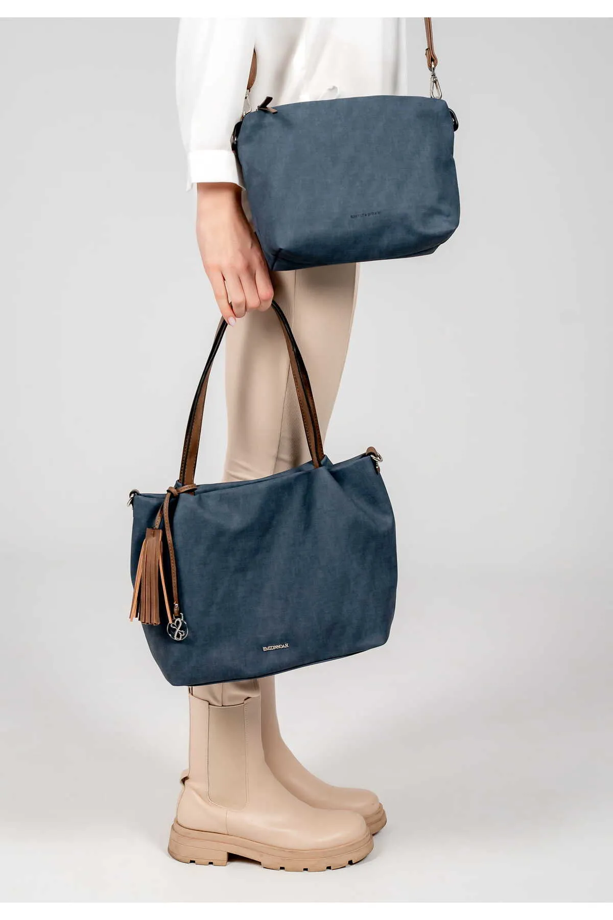 Emily & Noah  Handtasche - Blau - Unifarben