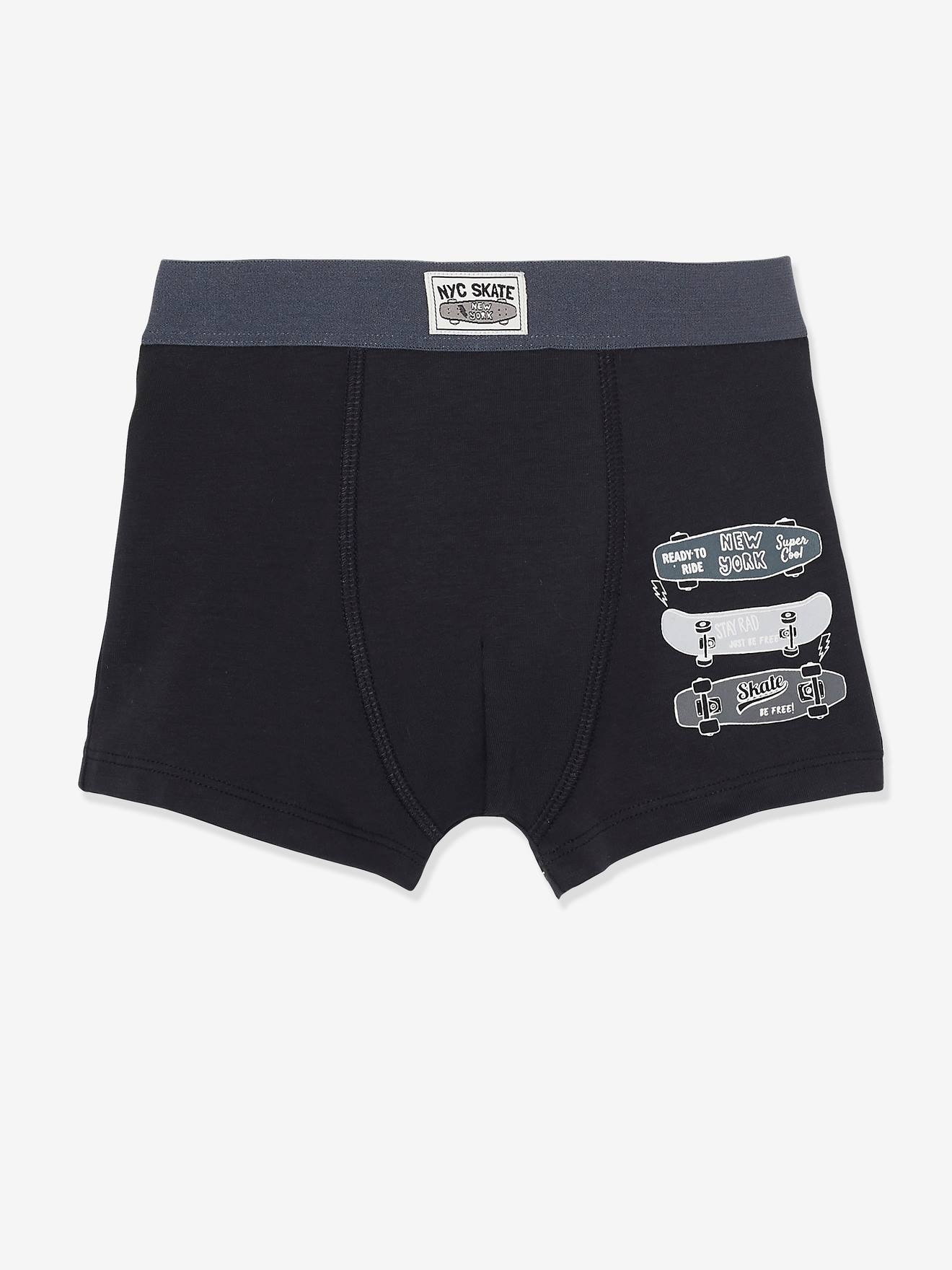 Lot de 3 boxers stretch garçon Skate lot noir