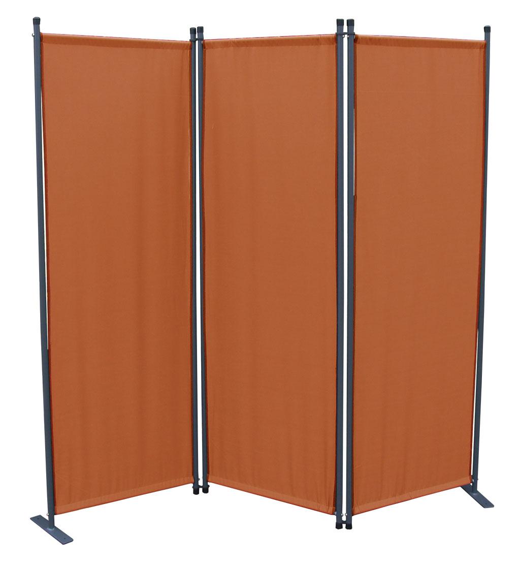 Grasekamp Stellwand 165x170 cm dreiteilig - terra - Paravent Raumteiler Trennwand Sichtschutz