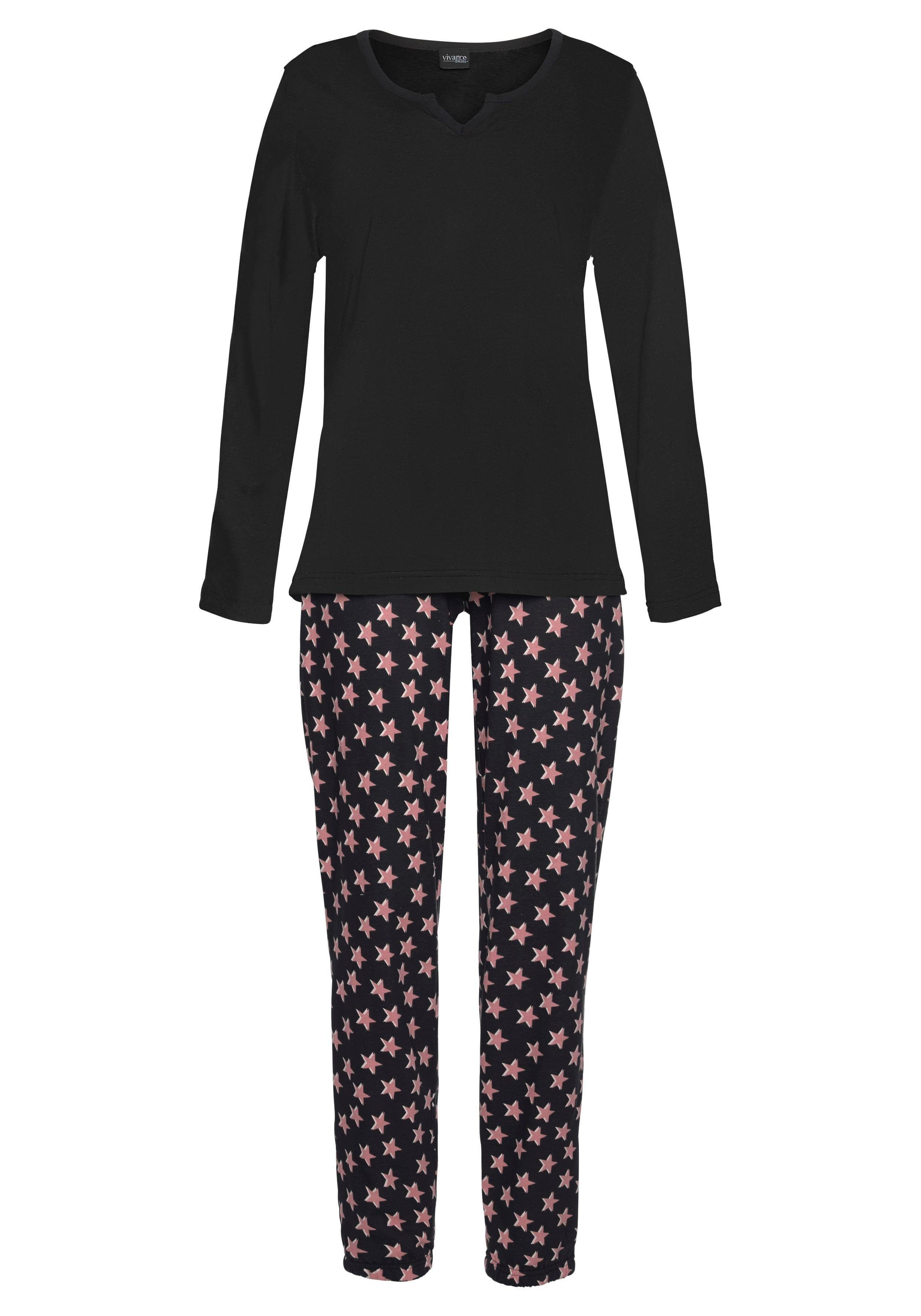 Vivance Dreams Pyjama (4 tlg., 2 Stück) mit Sternenmuster