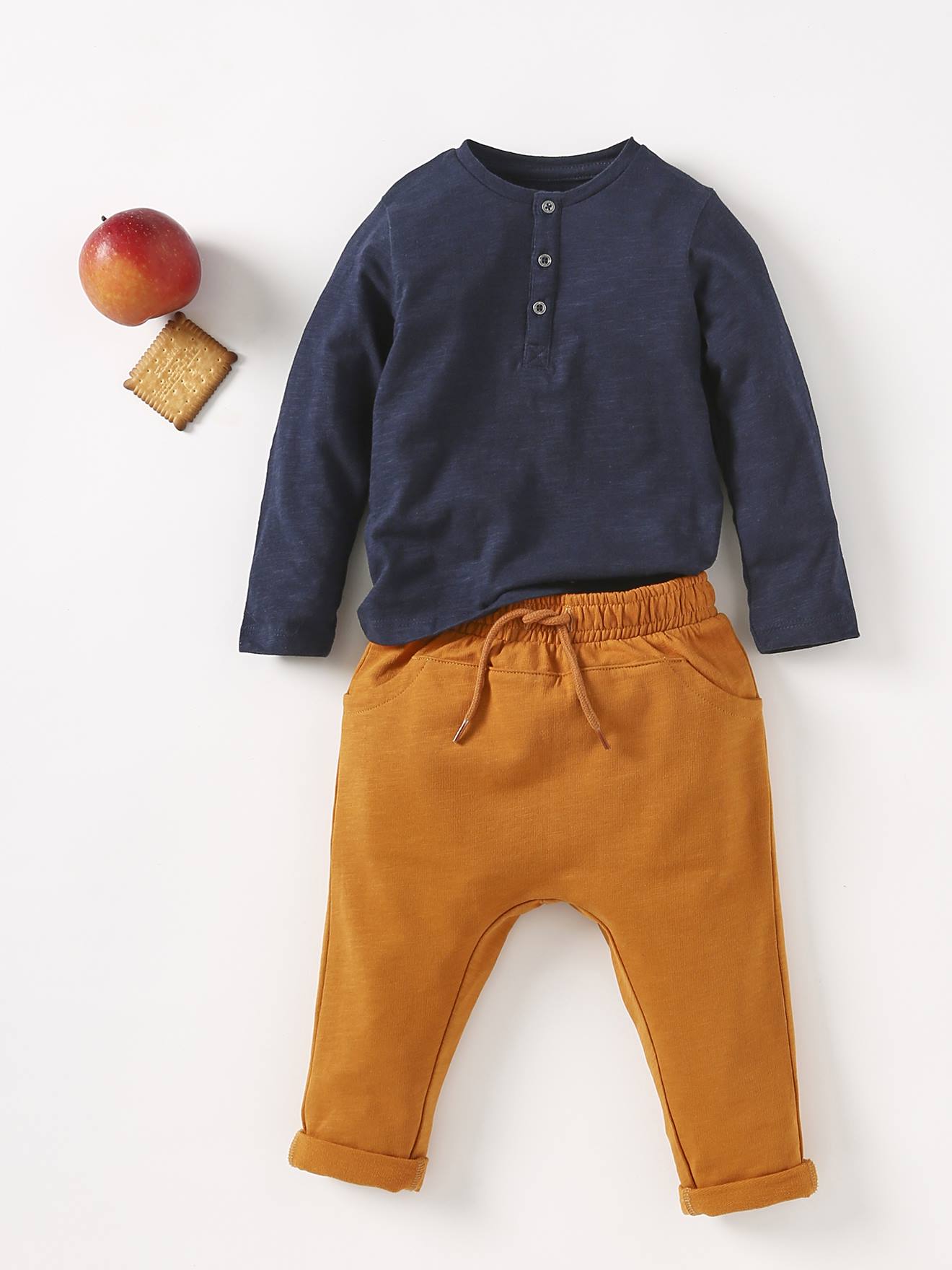 Pantalon molleton bébé garçon uni BASICS beige sable