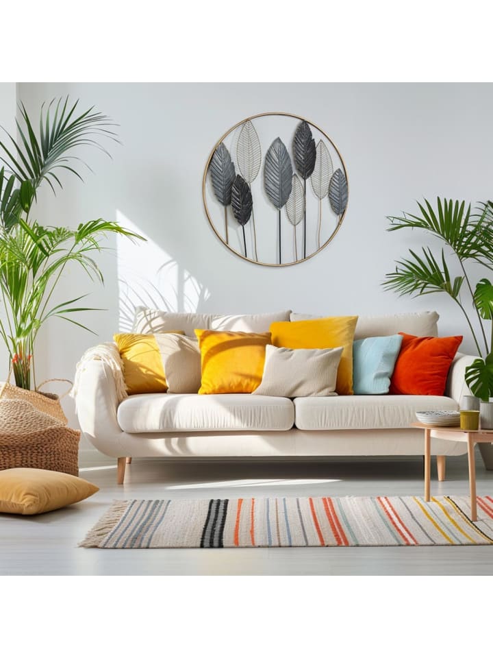kobolo Metallbild FOGLIA in Grau günstig kaufen onesize
