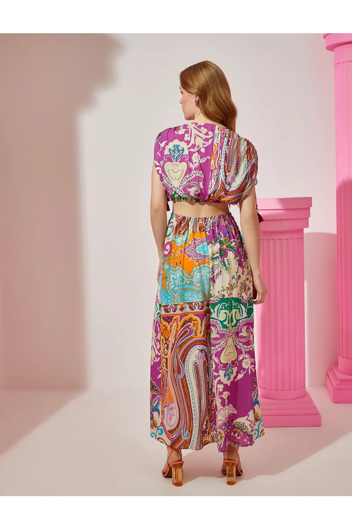 Koton  Langes Kleid mit ethnischem Muster und Quastendetails
