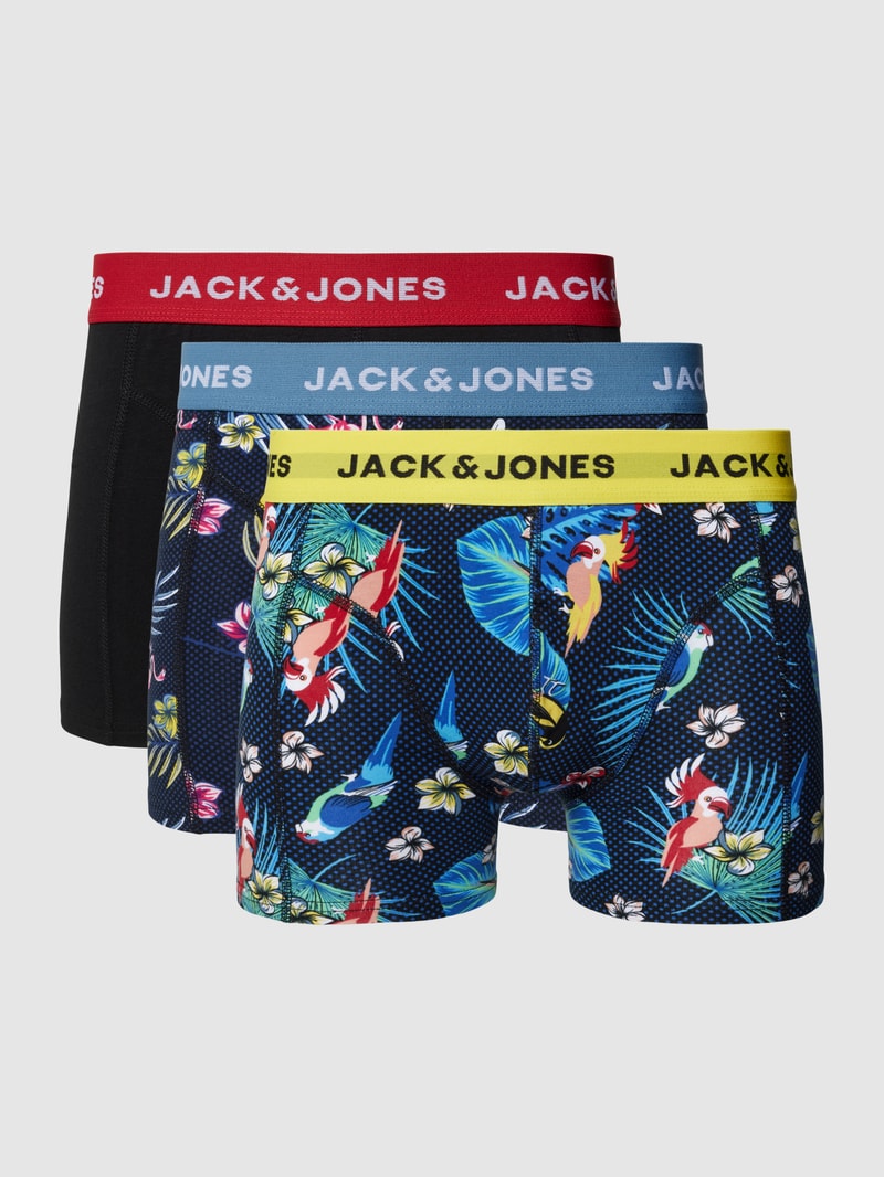 Trunks mit elastischem Logo-Bund im 3er-Pack in dunkelblau