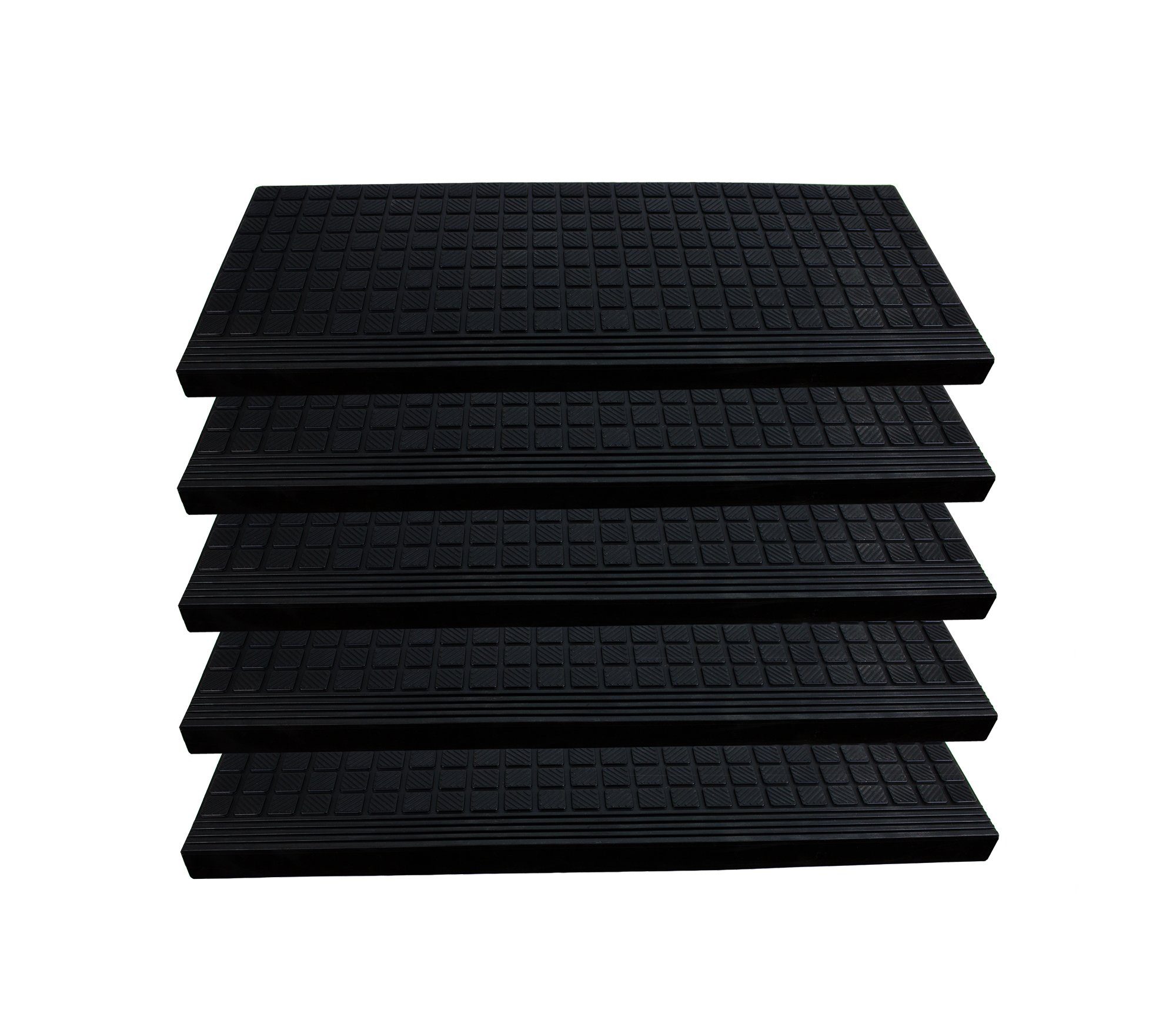 Stufenmatte 5x aus Gummi 65x26cm mit Winkelkante rutschfest Innen Außen, BigDean