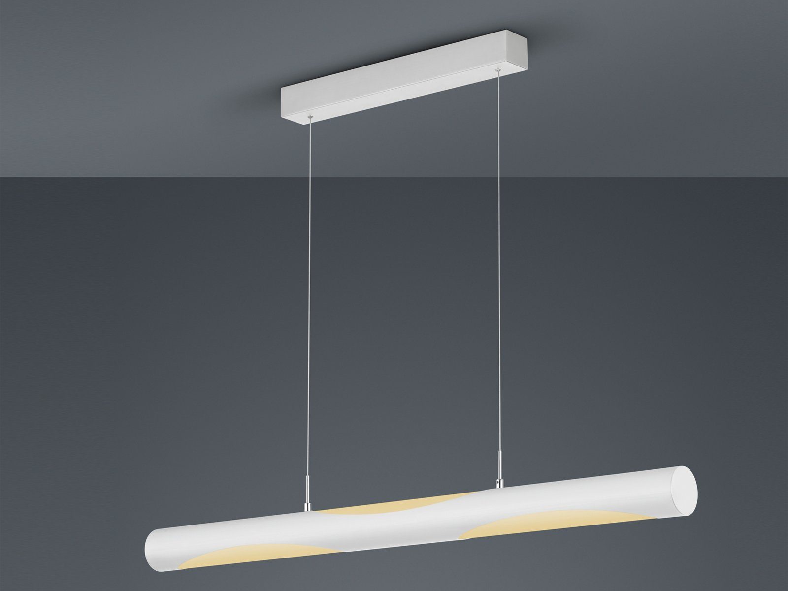 TRIO LED Pendelleuchte, Dimmfunktion, LED fest integriert, Warmweiß bis Neutralweiß, Designer Lampe-n hängend, höhenverstellbar & dimmbar, 115cm, Weiß