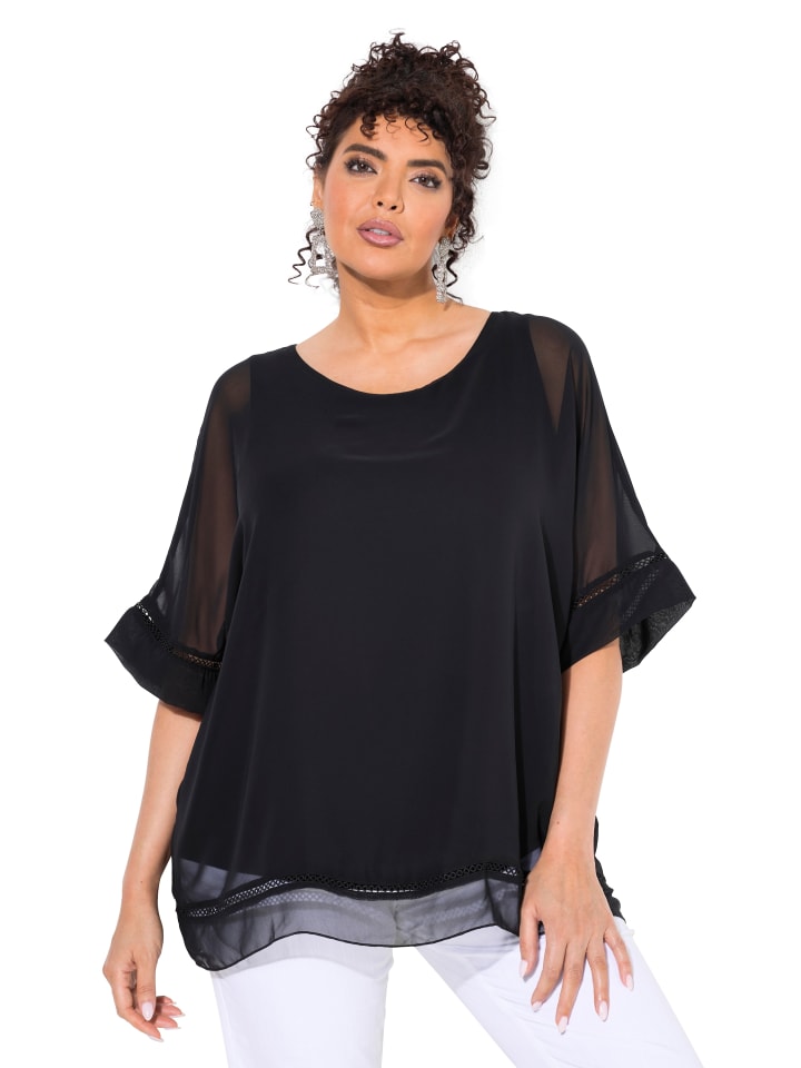 Ulla Popken Tunika in schwarz günstig kaufen 54-56