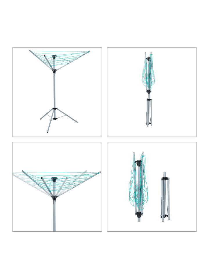 relaxdays Wäschespinne in Silber - (H)140 cm günstig kaufen onesize
