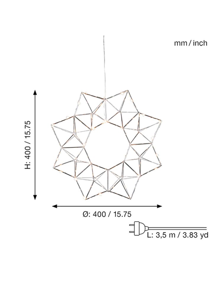 STAR Trading LED Deko-Kranz 'Edge, silber, Ø 40cm günstig kaufen onesize