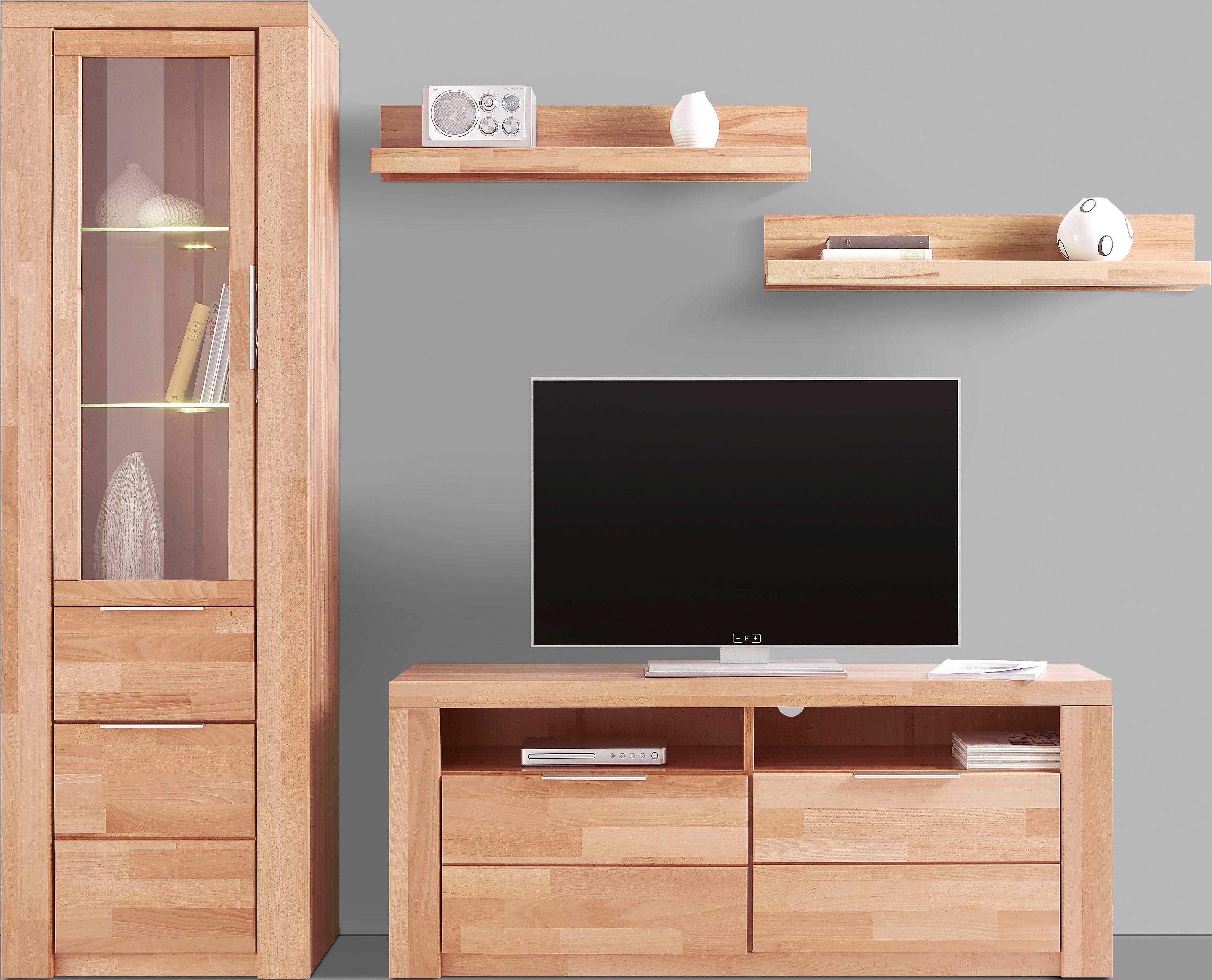 Woltra Wohnwand Zara, (Set, 4-St), teilmassives Holz