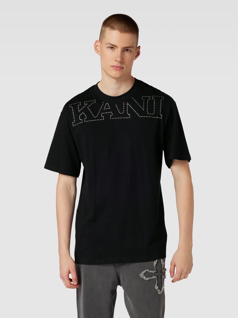 T-Shirt mit Label-Print in black