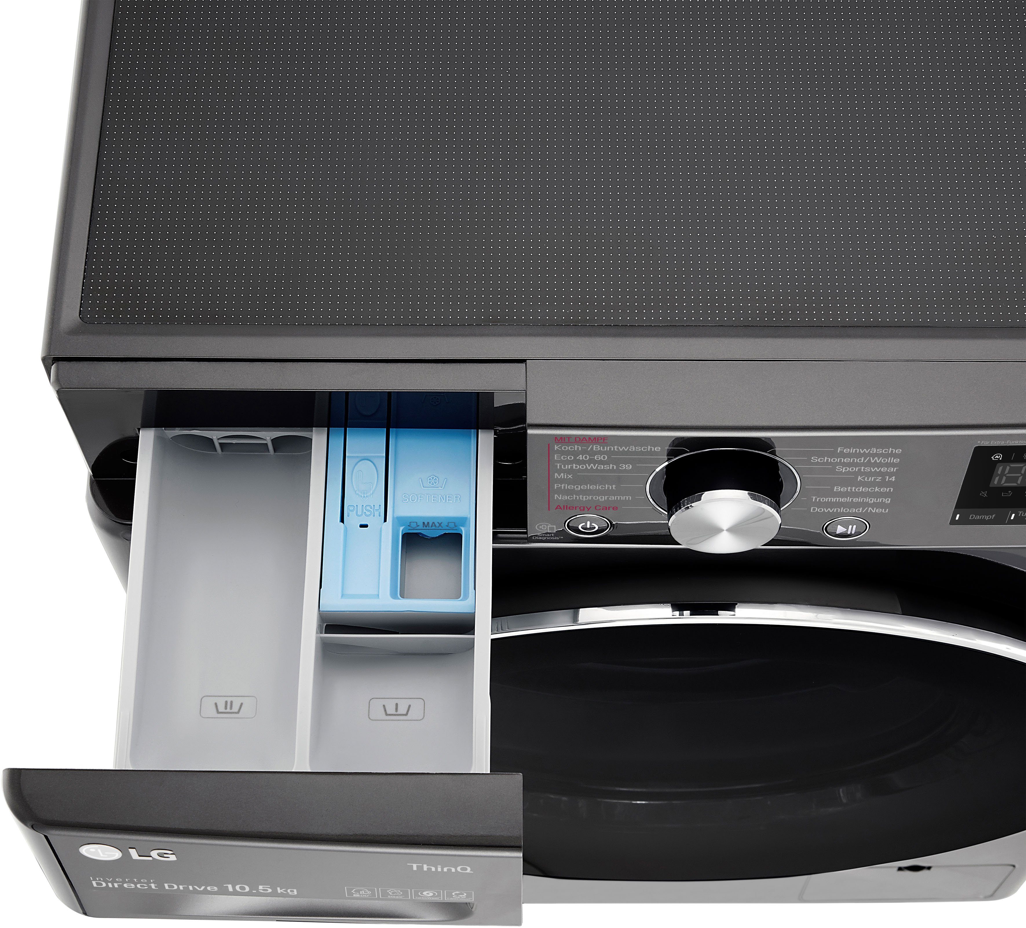 LG Waschmaschine F6WV710P2S, 10,5 kg, 1600 U/min, TurboWash® - Waschen in nur 39 Minuten