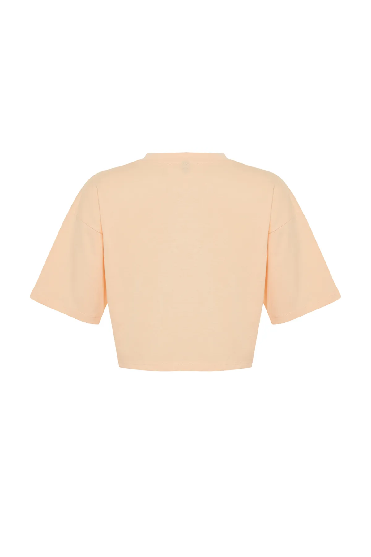 Trendyol Collection  Hochwertiges, pfirsichfarbenes Basic-T-Shirt aus 100 % Baumwolle mit Kurzstrick TWOSS23TS00038