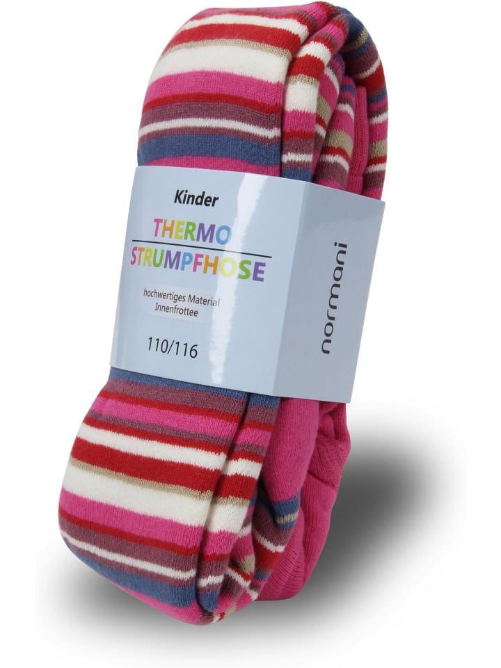 normani Baby Thermostrumpfhose -Ringelmuster in Pink günstig kaufen