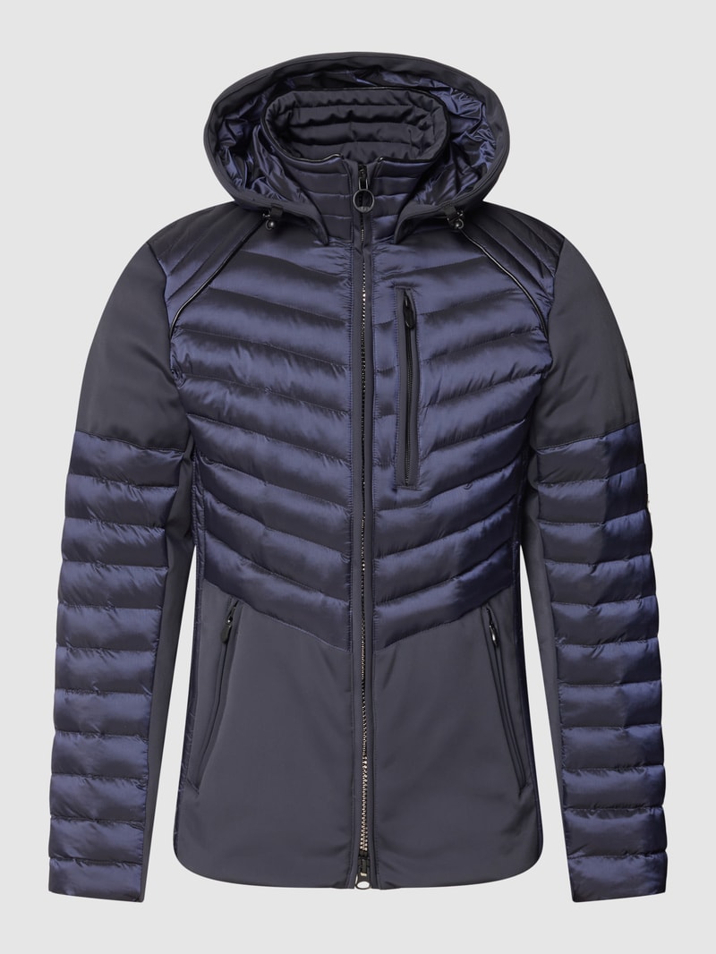 Steppjacke mit herausnehmbarer Kapuze Modell 'REVOX' in marineblau