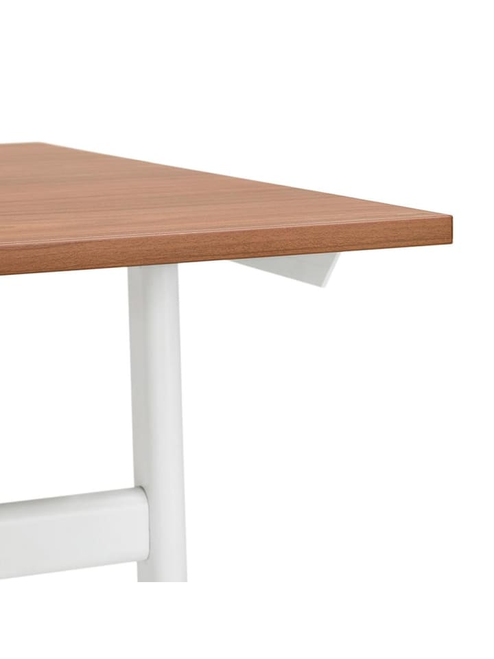 KADIMA DESIGN Schreibtisch 160x80 cm geräumig, Bürotisch mit T-Fuß Gestell in Braun-Weiß günstig kaufen onesize