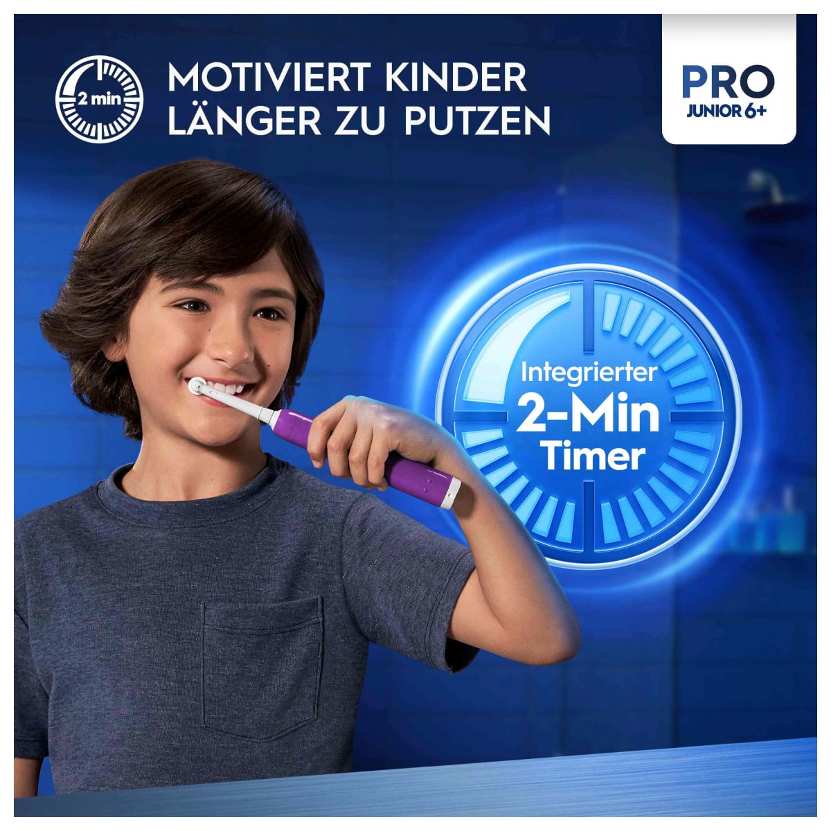 Elektrische Zahnbürste Kinder PRO Junior Purple, ab 6 Jahren, 1 St