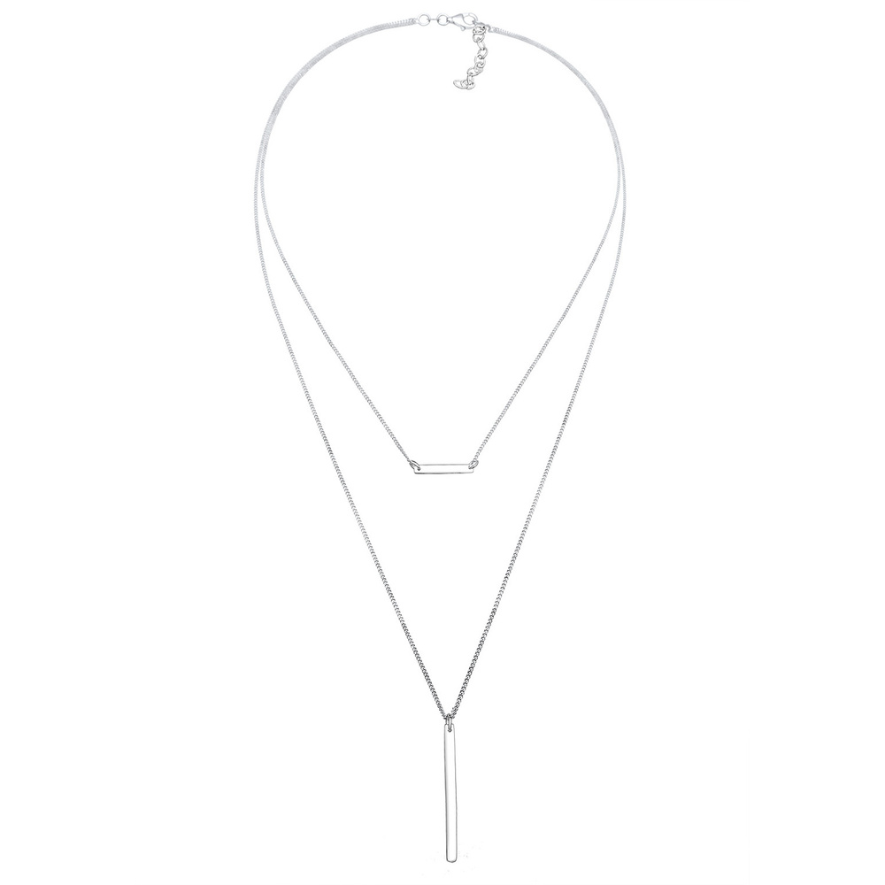 Elli Elli Collier Femme Choker Couches Minimale - (925/1000) Argent collier