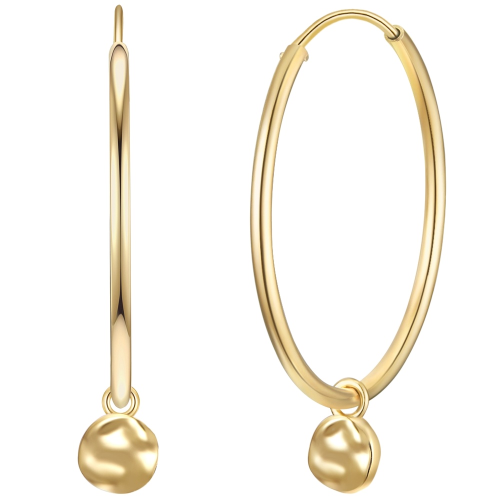 Glanzstücke München Créoles en argent Cercle Argent sterling en Or jaune Boucles d'oreilles