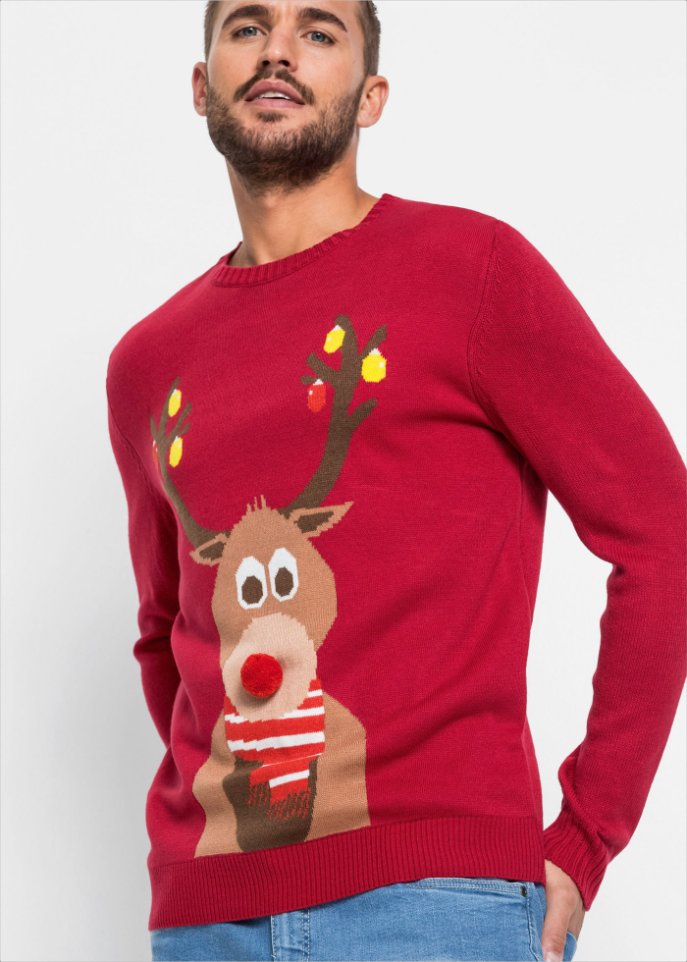 Herren-Pullover mit Weihnachtsmotiv