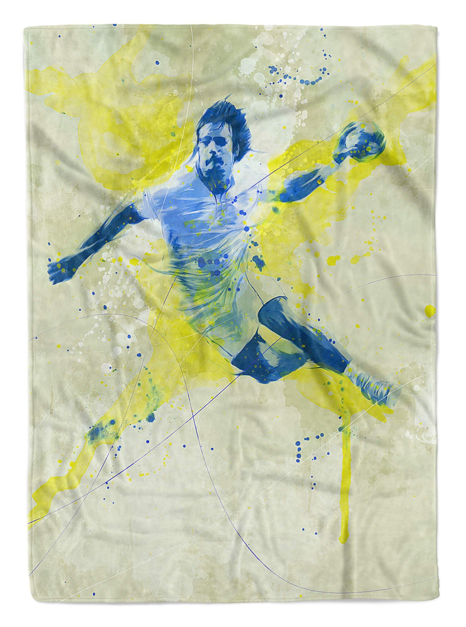 Sinus Art Handtücher SplashArt Sport Handtuch Strandhandtuch Saunatuch Kuscheldecke Kunstvoll Handball Sportha, Baumwolle-Polyester-Mix (1-St), Handtuch
