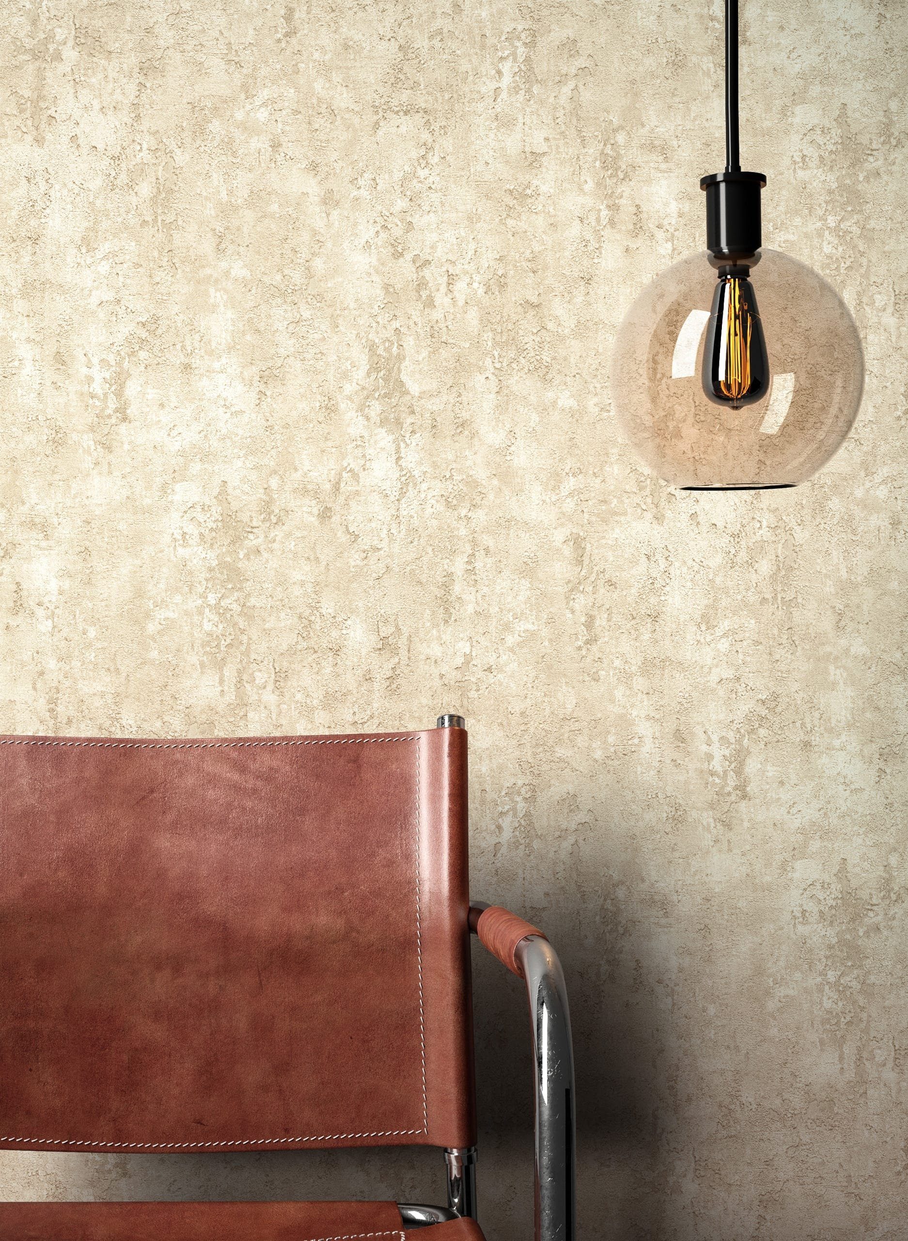 Newroom Vliestapete, Beige Tapete Modern Beton - Betontapete Naturstein Creme Industrial Loft Putz Lava für Wohnzimmer Schlafzimmer Küche
