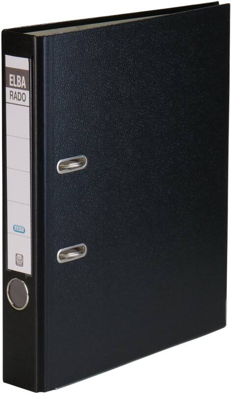 ELBA Rado Brilliant Ordner DIN A4 50 mm Schwarz 2 Ringe Pappkarton, PP (Polypropylen)